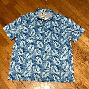 Oliver & Burke tropical Hawaiian print button down shirt Sz L